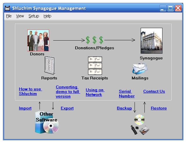 screenshot of Shluchim Synagogue Management